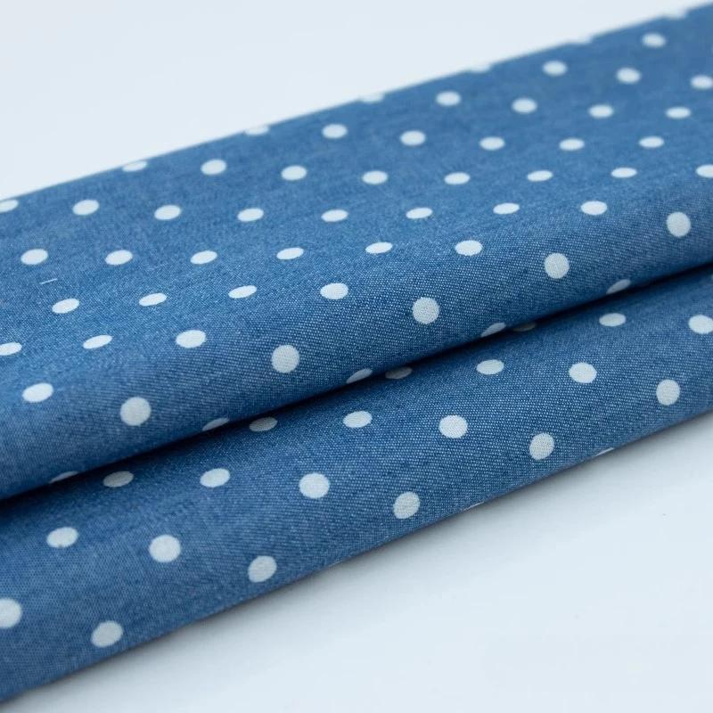 100x150cm Thin Style Washed Printed Fabric Pure Cotton Denim Fabric Summer Clothing Pants Short Dress DIY Clothing Shirt Fabric