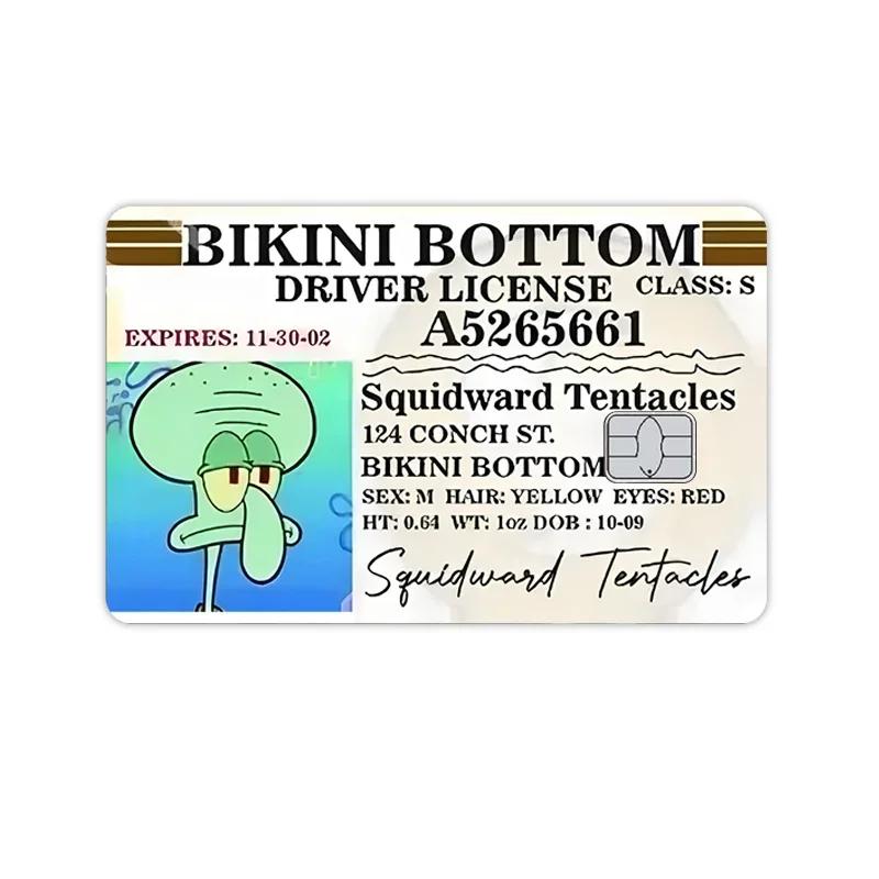 Name Spongebob Card Sticker Diy Kawaii Decor Exquisite Bank Cards Student Study Supplies Decals Patch Documents Birthday Gift