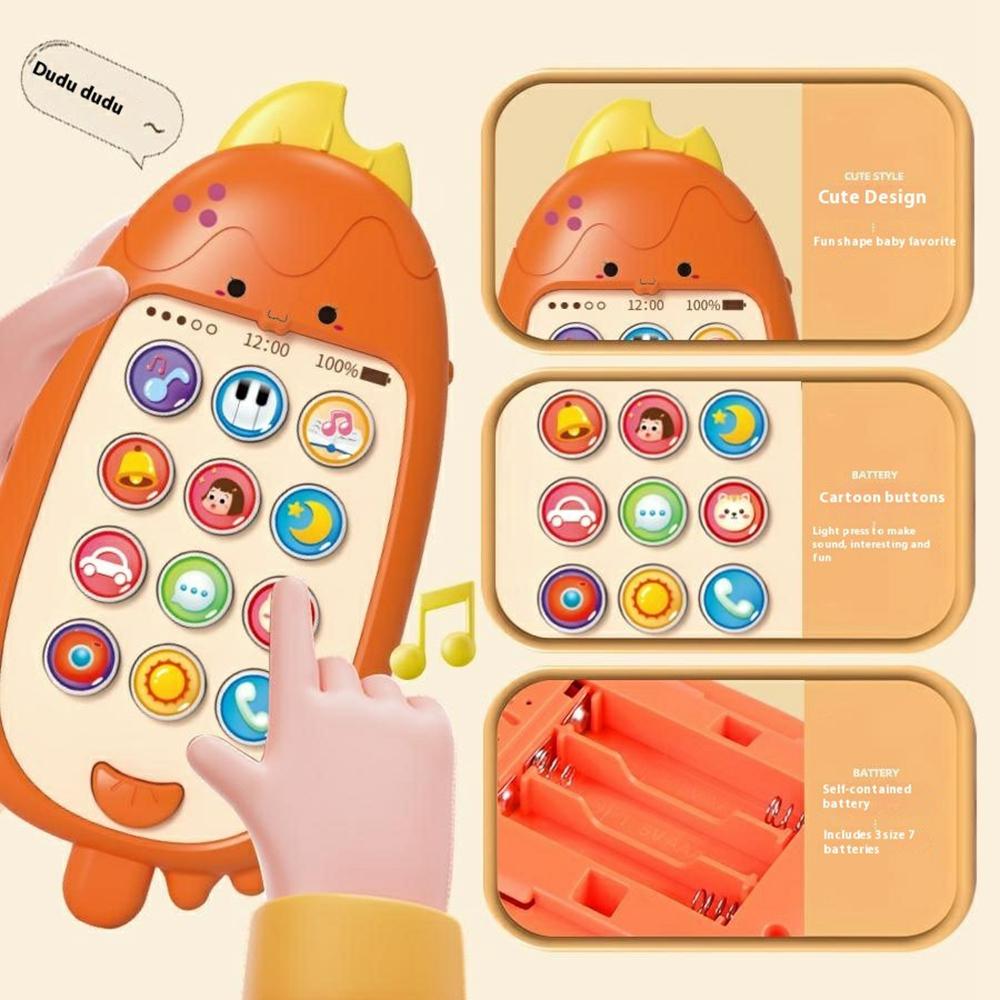 609 Ice Lolly Shape Teether Musical Telephone Baby Early Learning Phone Toy with Music and Light