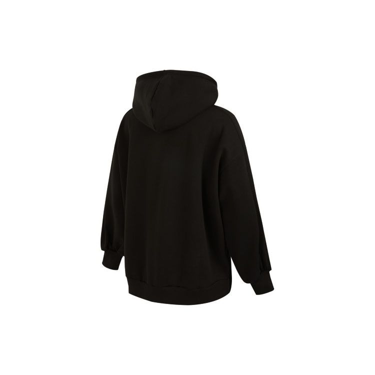 Puma Letter Logo Printed Fleece Hoodie Γυναικείες κουκούλες μαύρο 536184-01