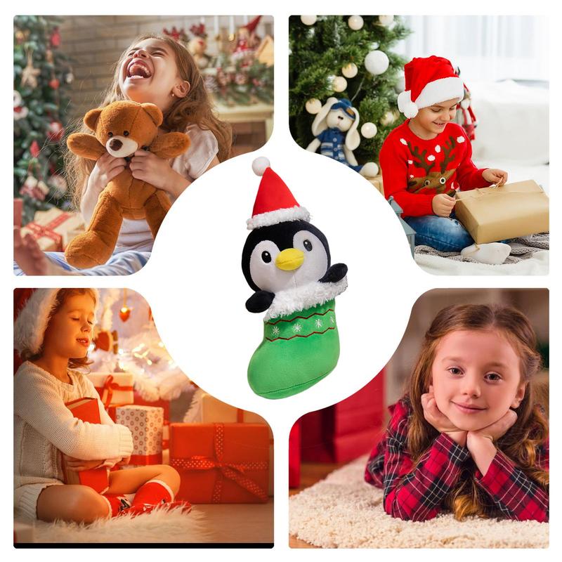 Santa Claus Doll Gift Christmas Doll Decoration Cute Stuffed Animal Toys Christmas Penguin Doll Decoration