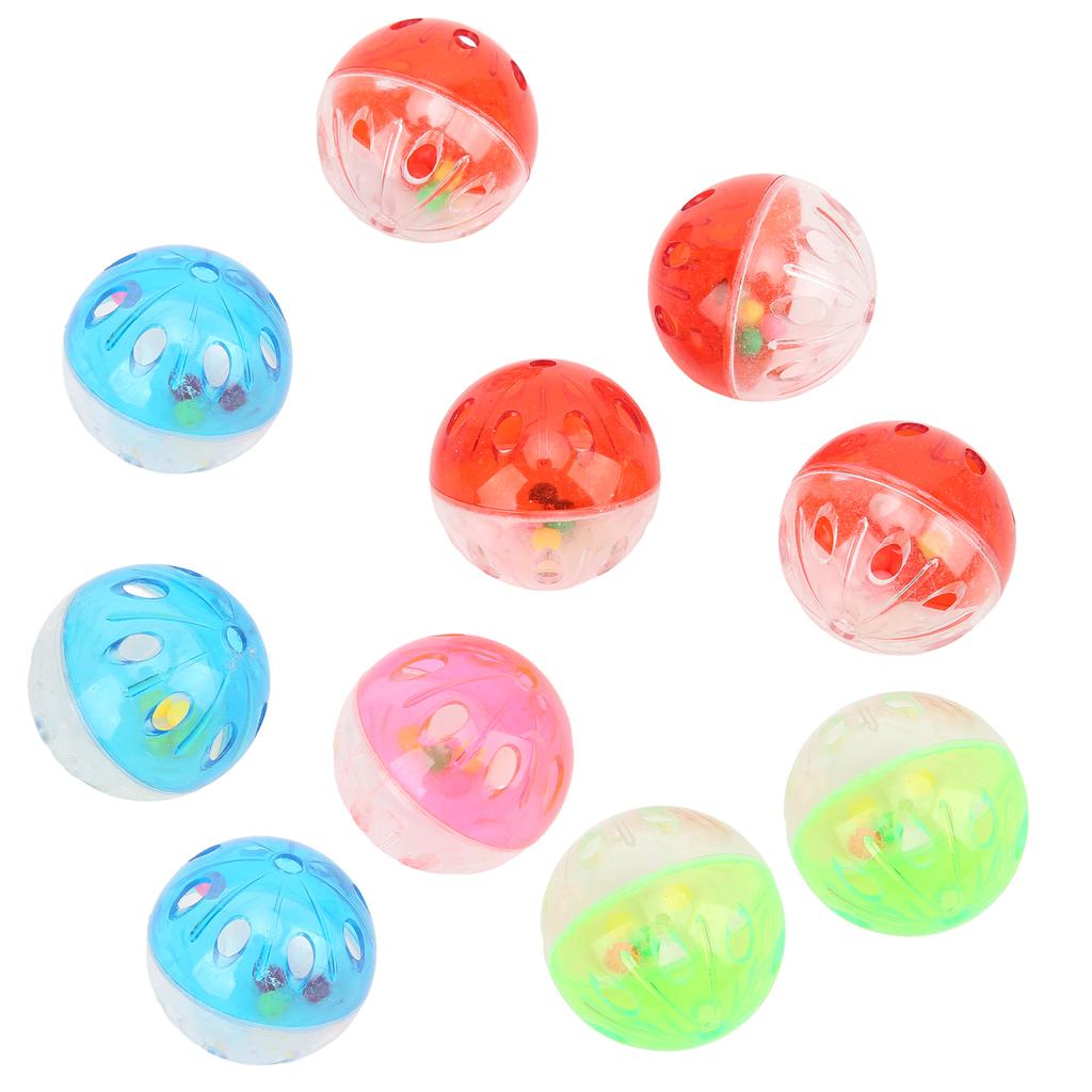 10pcs Bird Toys Ball Colorful Plastic Bird Jingle Balls Cage Accessories for Chewing Training Biting