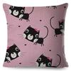 Playful Cat Pattern Design Double Sided Printed Living Room Bedroom Decor Cushion Cover