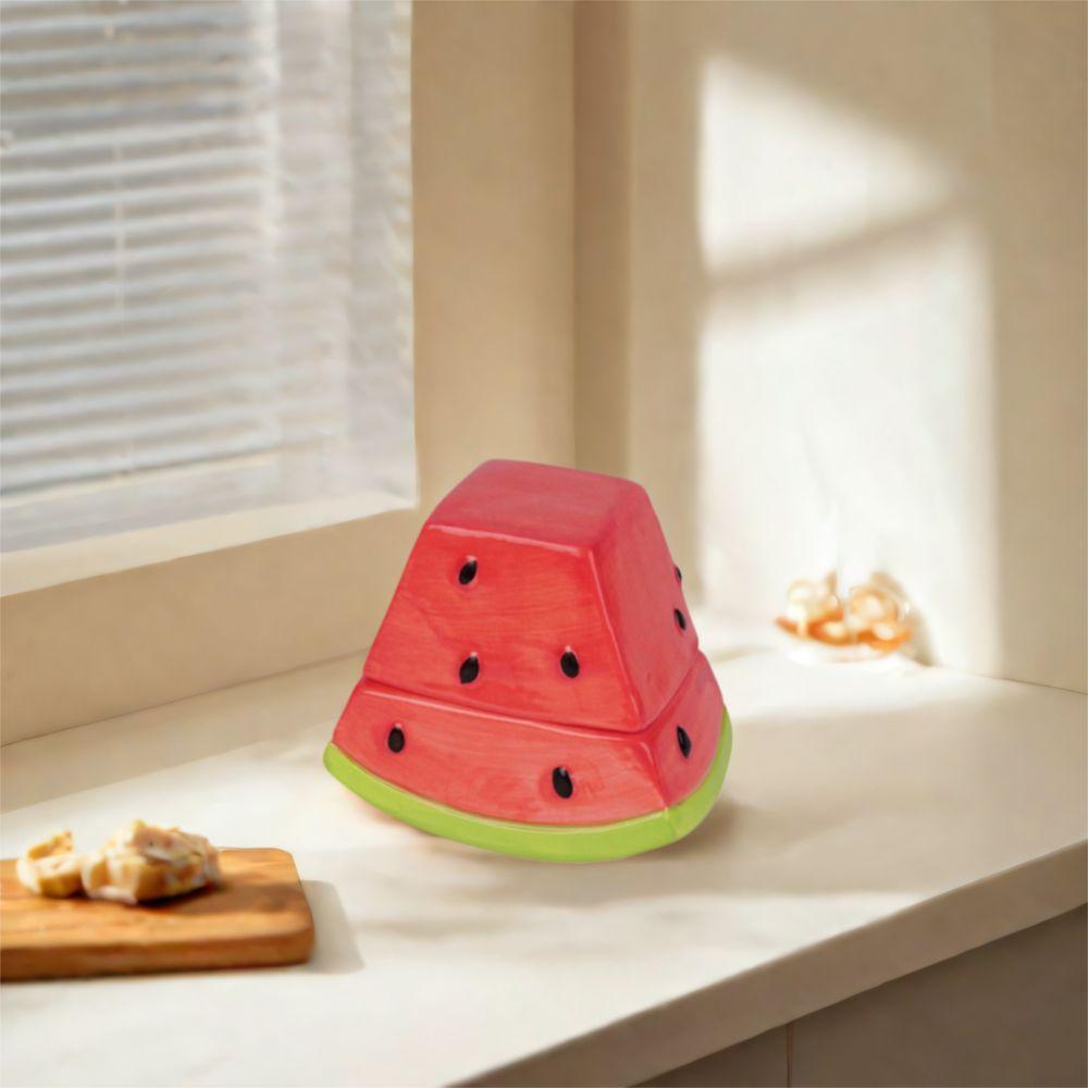 Decorative Watermelon Toothpick Box Creative Cotton Swab Box Ceramic Toothpick Jar  Office Desk
