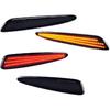Front Fender Marker Lamps, Red Amber LED Front Bumper Side Marker Lights Smoke Lens, Compatible with Chevy Corvette C6 2005-2013