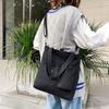 Enkrio Canvas Tote Bag, Shopping Bag, Shoulder Bag, Carry Bag, Handbag, Pocket, Foldable, A4 Size, Multi-Storage, Canvas, for Men and Women,