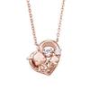 White Clover Pochacco Sanrio Characters Dancing Stone Necklace Pendant Open Heart Pink Gold Silver 925 Cubic Zirconia SAPOC-N005PG