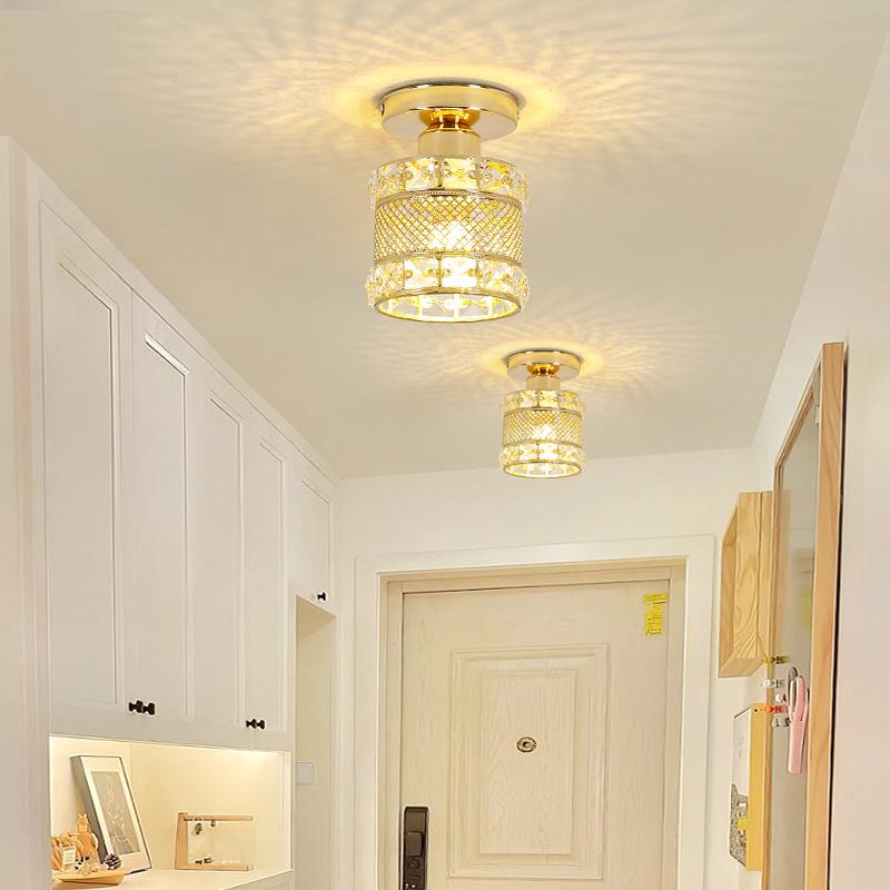 Nordic Minimalist Crystal Ceiling Light for Entrance, Foyer, or Balcony
