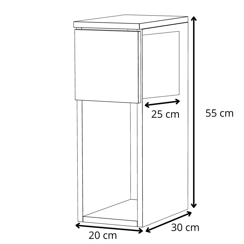Bedside Cabinet Sonoma Oak Narrow 20 Cm Bedside Table With 1 Drawer For Bedroom