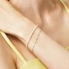 LUNNE 14k Color Point Layered Chain Bracelet (14k Gold) #LFB02