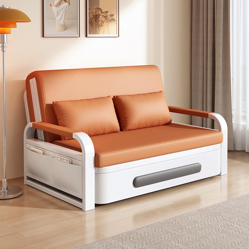 Compact Multifunctional Folding Sofa Bed with Storage and Scratch-Resistant Leather for Small Apartments