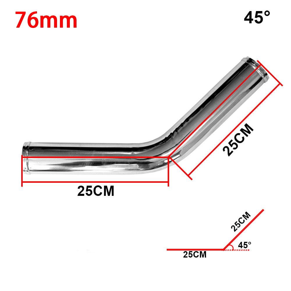 0/45/90/180 Degrees L S Type Aluminum Tube Universal 76mm 3.5inch Cold Air Intake Pipe for Racing Car Turbo High Flow
