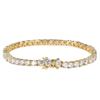 Elegant Micro-Set Zircon Tennis Bracelet Women Men Minimalist Geometric Design In Gold Tone