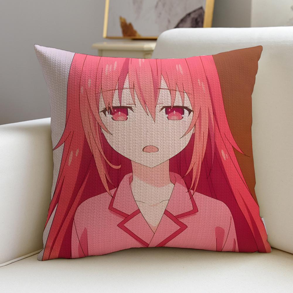 Fantasy DDATE A LIVES Cushion Cover Breathable and skinfriendly linen pillowcase square removable and washable cushion
