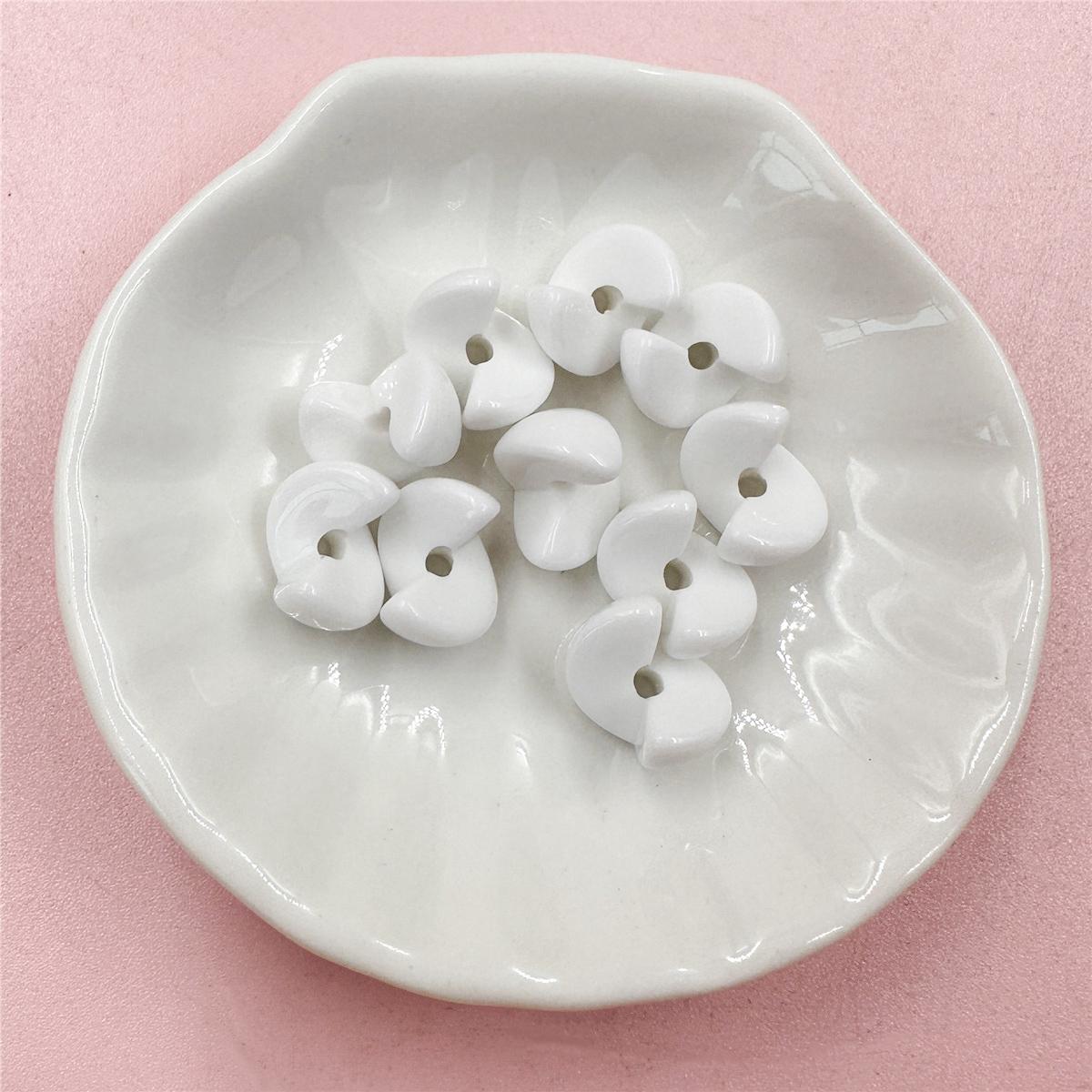 

10 шт. DIY для браслетов-брелоков аксессуары ручной работы свободные бусины 10*12,7 мм двойной пиньинь однотонный акриловый модный белый