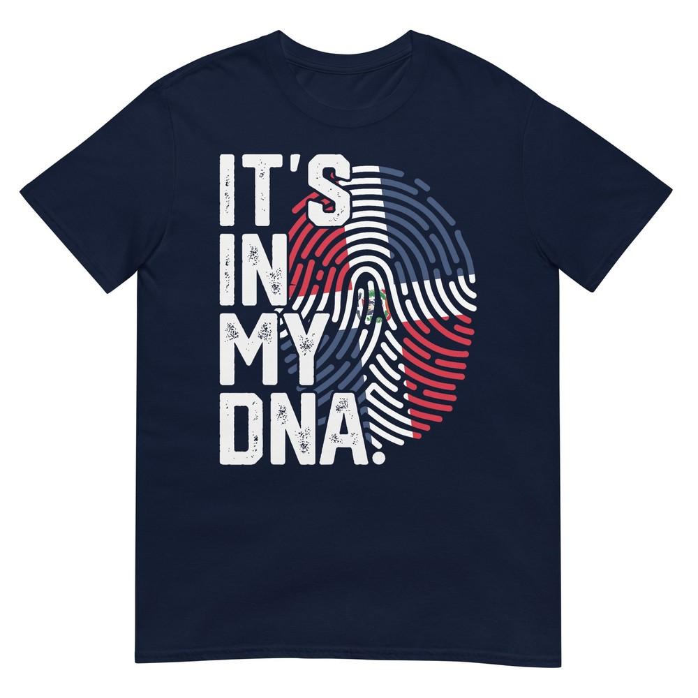 Dominican Republic Roots Flag Fingerprint Graphic Patriotic Tshirt S