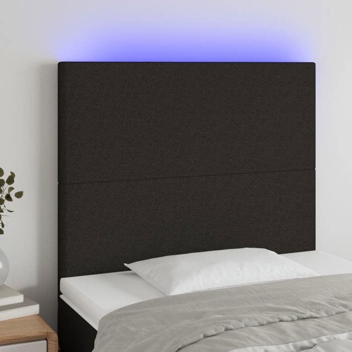 VidaXL Tête de Lit à LED Meuble de Chambre à Coucher Accessoire de Lit Simple Tête de Cadre de Lit Intérieur Noir 3122128