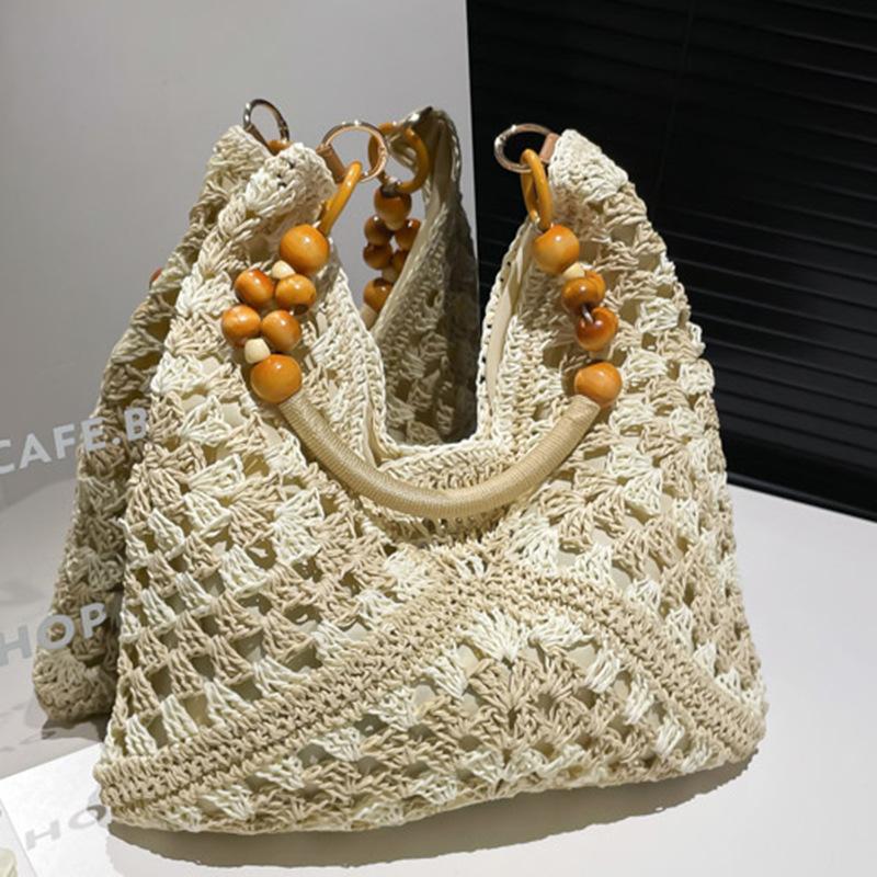 Large-capacity Woven Bag Summer Seaside Vacation Sweet Commuting Single-shoulder Tote Bag