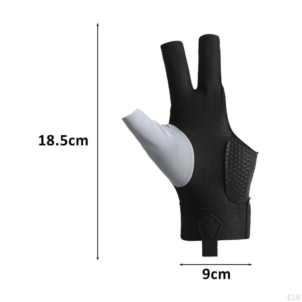 Billardhandschuh 3 Finger Pool Atmungsaktive Queuehandschuhe Spiel für Männer Frauen,