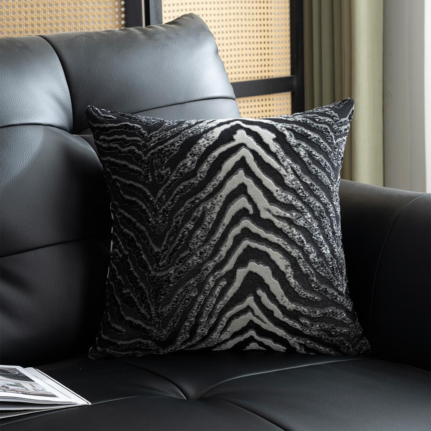 Housse de coussin en velours de luxe moderne Housse de coussin décorative douce rétro pour canapé, salon, villa 30x50/45x45/50x50cm Sans rembourrage 45x45cm