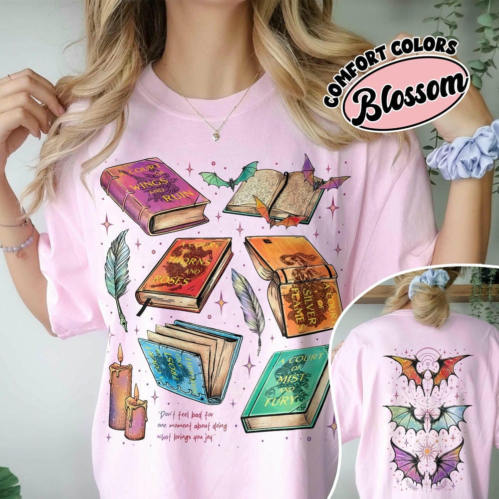 Women Retro Fan Of ACOTAR Series Two Sided Comfort Shirt The Bat Boys Velaris Book Lover Unisex Y2K Top Daily Trendy Streetwear