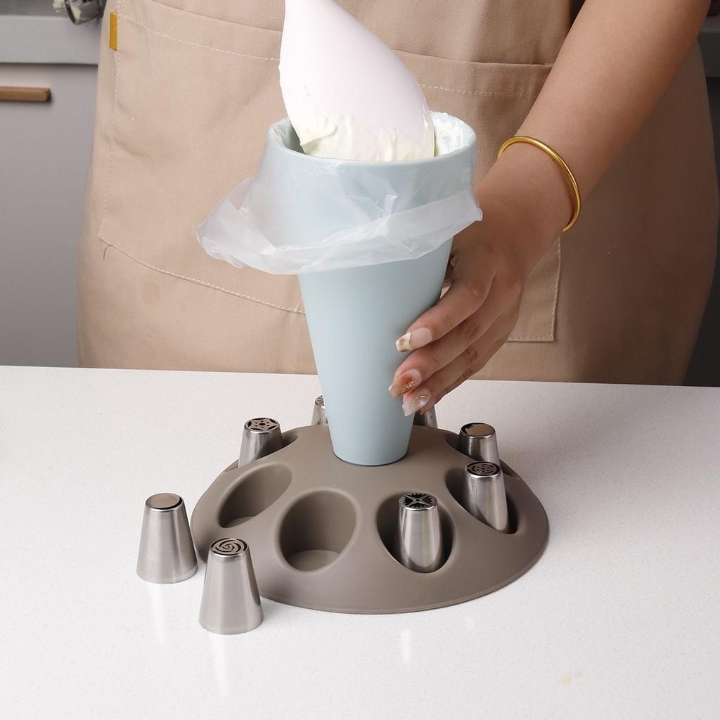 Baking Piping Nozzle Organizer Silicone Cake Decorating Tool Stand For Professional Bakers