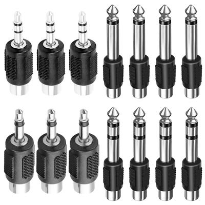5Pcs RCA Lotus Female Consonant Jack To 6.35mm/3.5mm Stereo/Mono Male Plug Connector for Headphone Audio Transfer Adapter