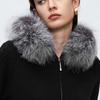 LANCY Wool & Fox Fur Collar Knit Cardigan