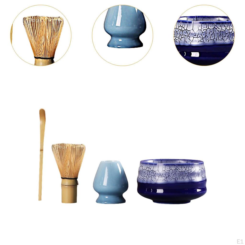 4 Pack Matcha Whisk Set, Complete Bowl Tea Making Tool Ceramic Kits,