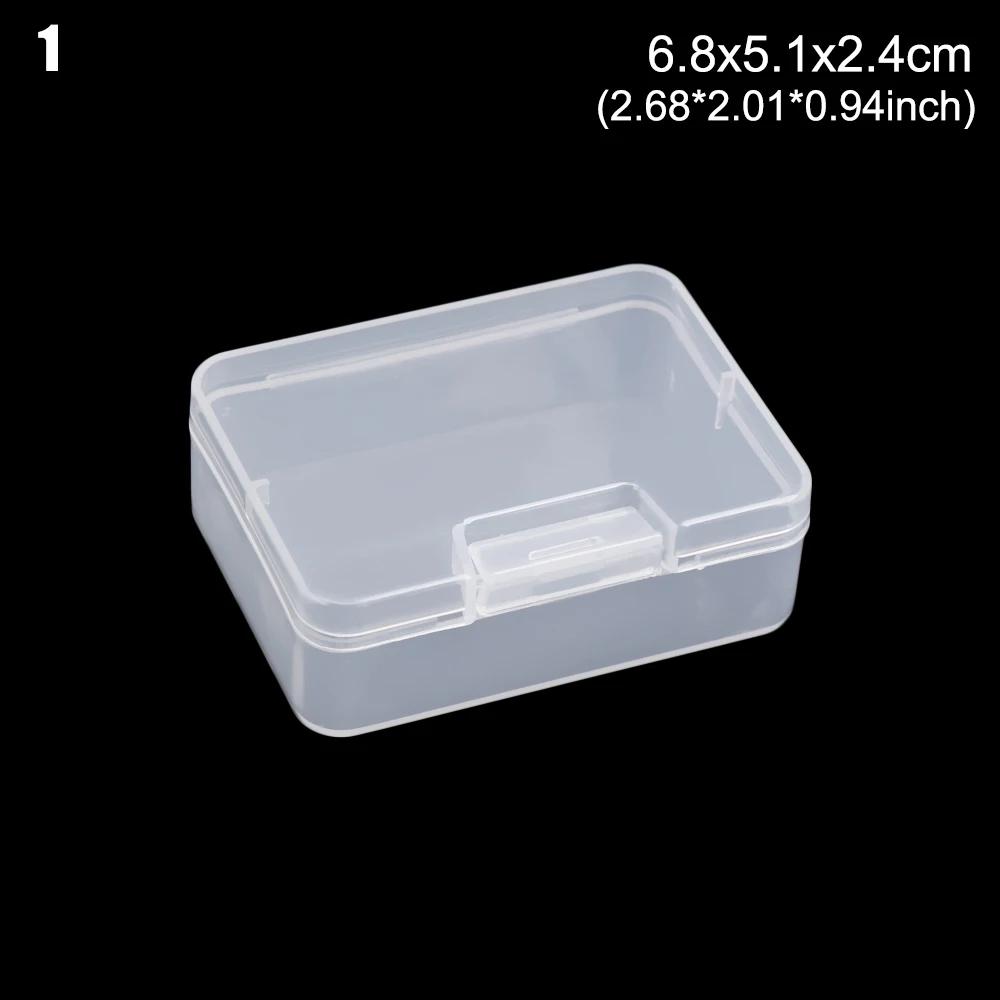 Square Round Plastic Transparent Storage Box Small Items Sundries Organizer Case Jewelry Beads Container Box Tools Accessories