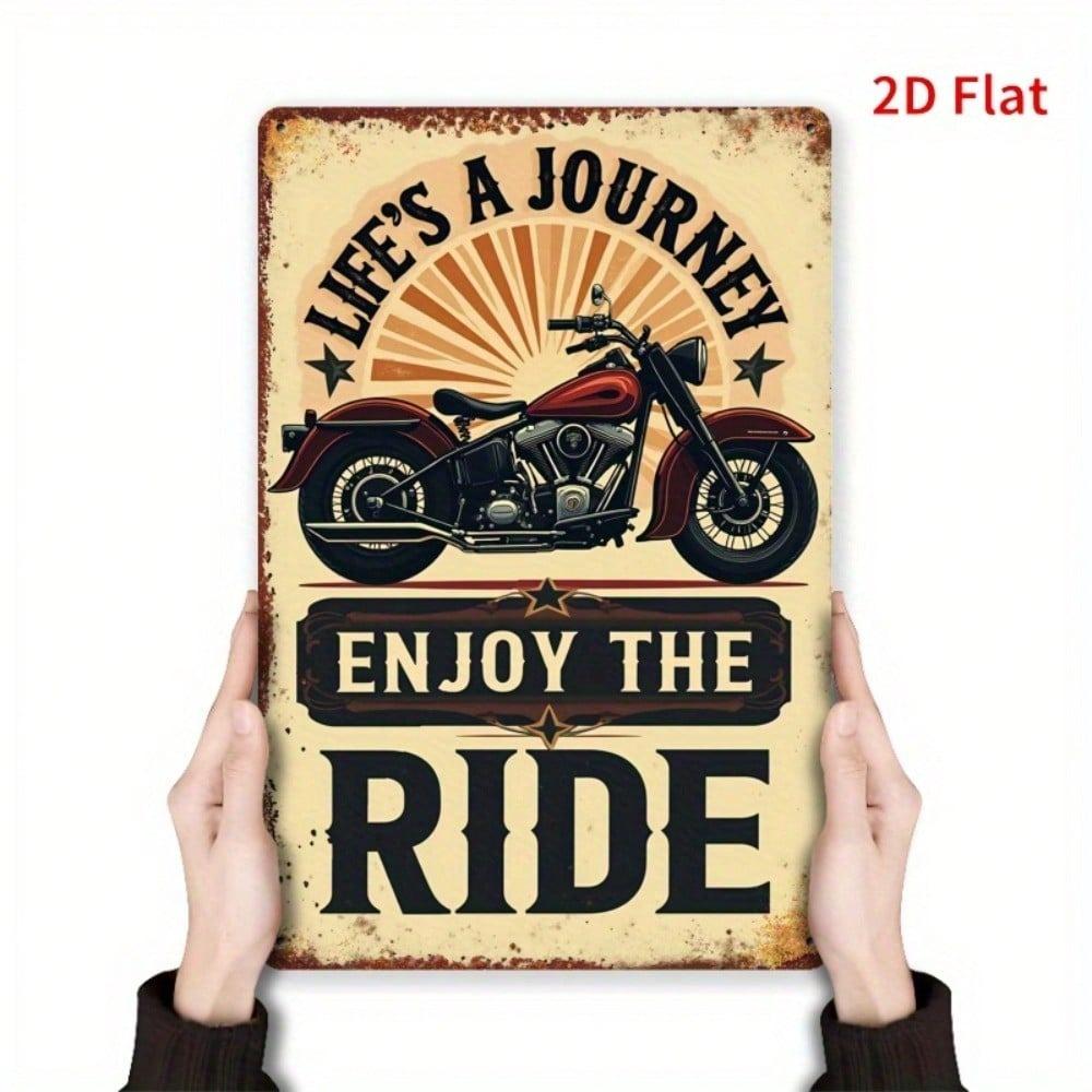 Vintage Motorcycle Metal Sign Wall Decor Life Is A Journey Home Art Poster