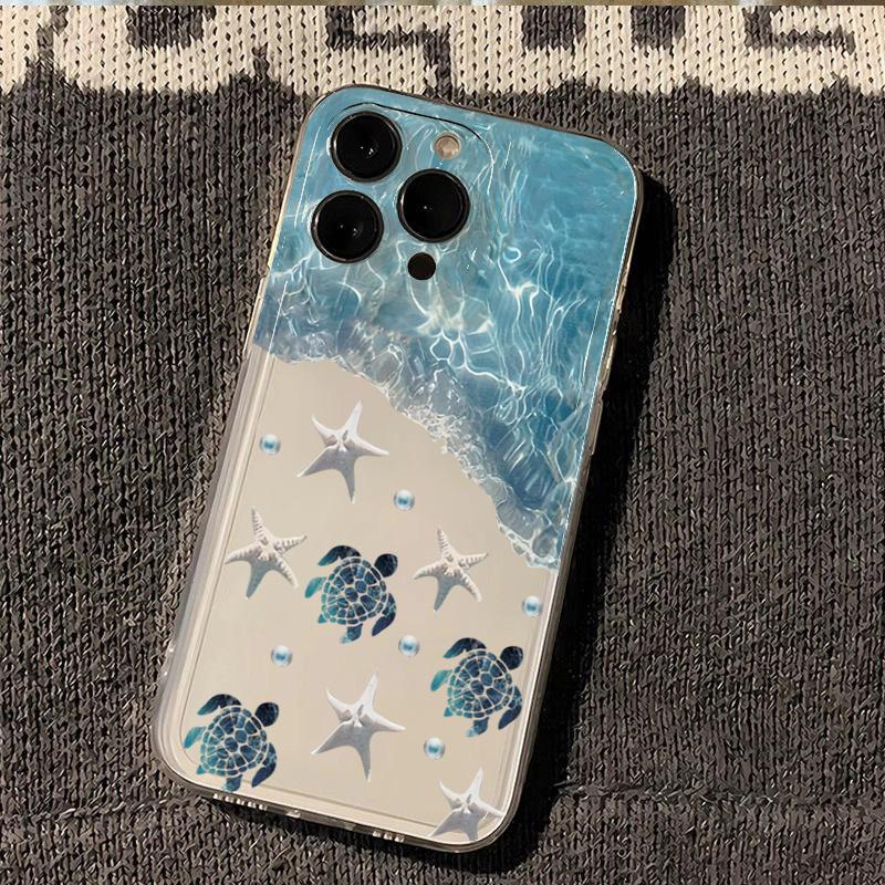 Sea Water Butterfly Ocean Turtle Phone Case For iPhone 17 16E 16 15 14 13 12 11 Pro Max XR XS 7 8 Plus Y2K Mini Clear Soft Cover