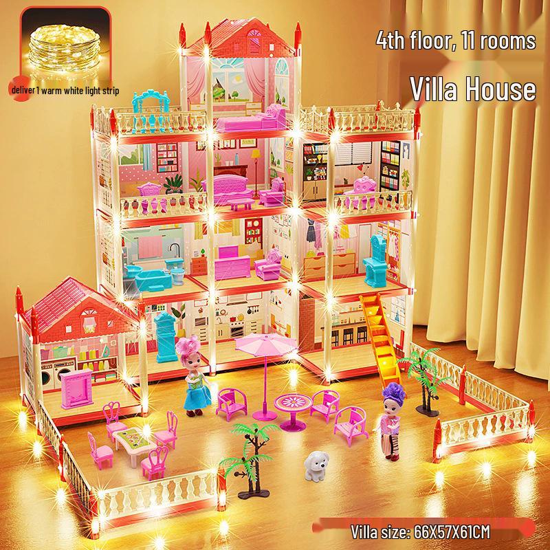 Children's Pretend Play Castle Dollhouse - Educational, Assembled, Birthday Gift for Girls