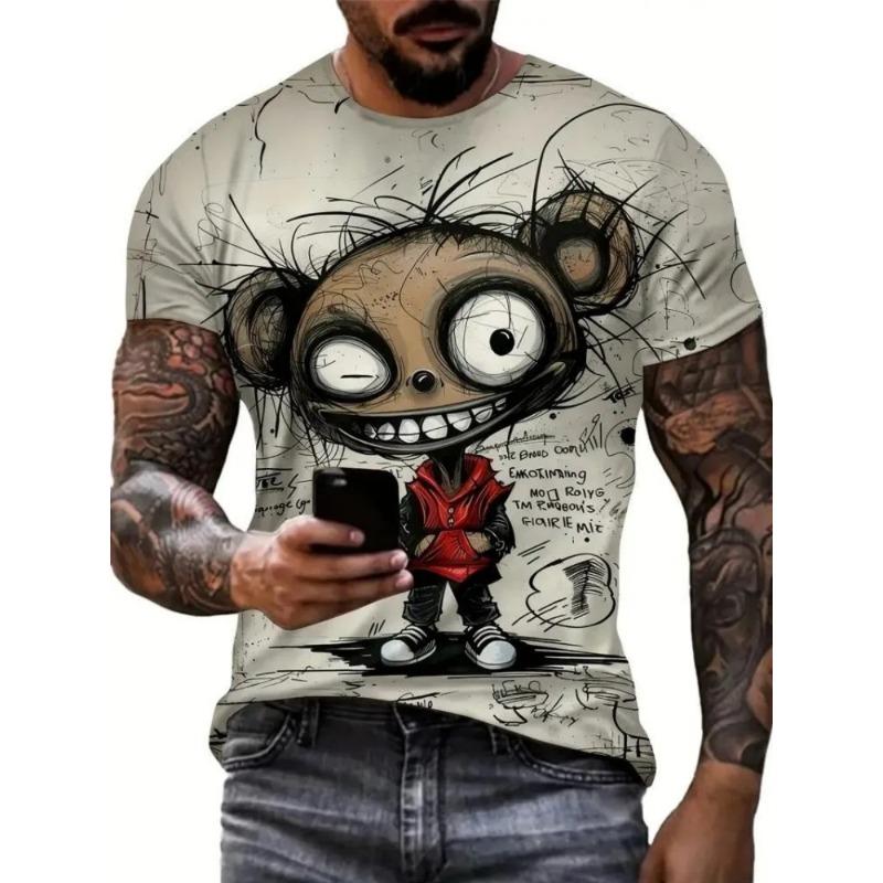 Men's 3D Printed T-Shirt Short Sleeve O-Neck Pullover Casual Top