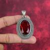 Roter Granat Edelstein Schmuck, 925 Sterling Silber Schmuck, handgemachter wunderschöner Anhänger als Jubiläumsgeschenk