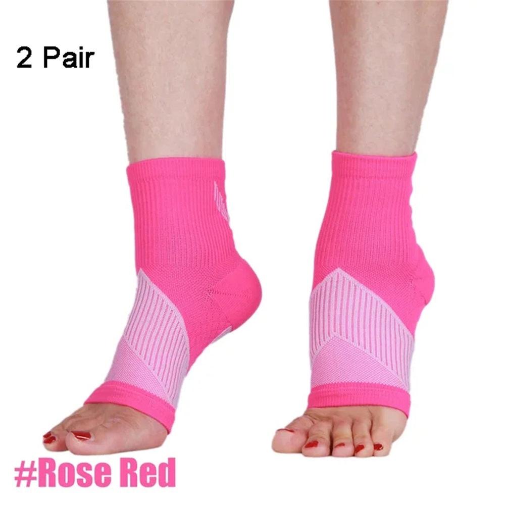 

2 пары носков для нейропатии, успокаивающие носки для облегчения боли при нейропатии для женщин и мужчин, компрессионные носки без пальцев при подошвенном фасциите, налодыжники XL розы красного