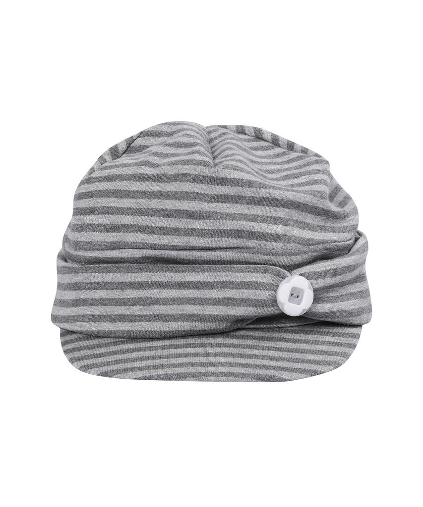 BAUF Button Newsboy Cap [Stripe Grey]