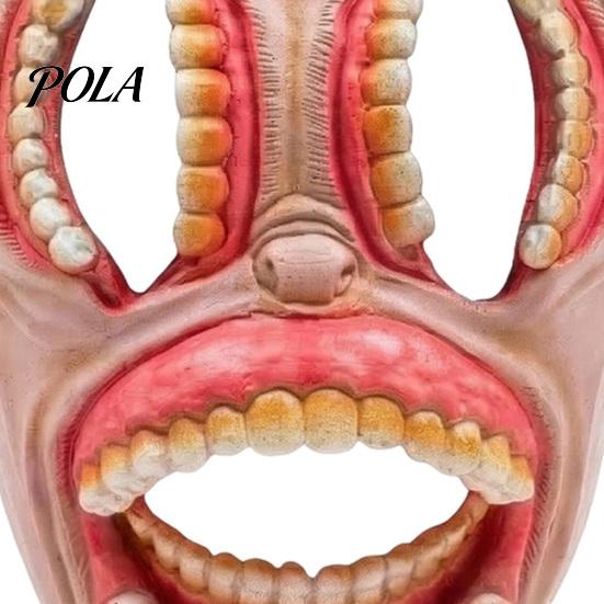 Comfortable Halloween Mask Horror Mask, with Hollow Realistic Fangs, Lightweight Breathable Skin-friendly Cosplay PU Foam Grimace for Party