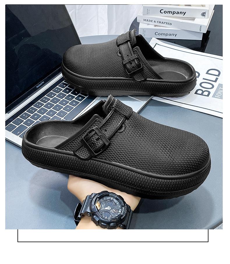 

Классические женские садовые туфли, повседневные водонепроницаемые пляжные шлепанцы, женские клоги, летние EVA сандалии на плоской подошве, отпускная обувь для бассейна 36-37 чёрный