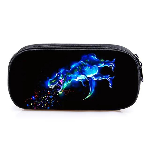 Hot Sales Dinosaur Print 3D Cartoon Layered Pencil Case & Pen Bag Best Gift for Boys/Girls School Supplies