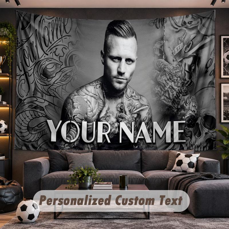 Wall Hanging Tapestry Custom NameKontra K Pattern Personalized Printed Fabric Wall Decor