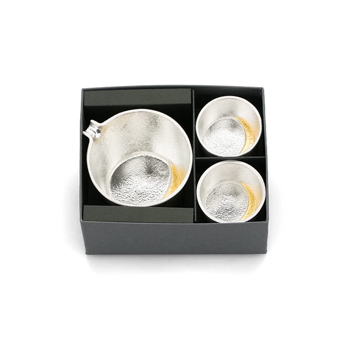 with Nousaku Japanese Moon Sake Utensil Gold Leaf Set Genuine Tin NOUSAKU [Wrapping paper] 100%