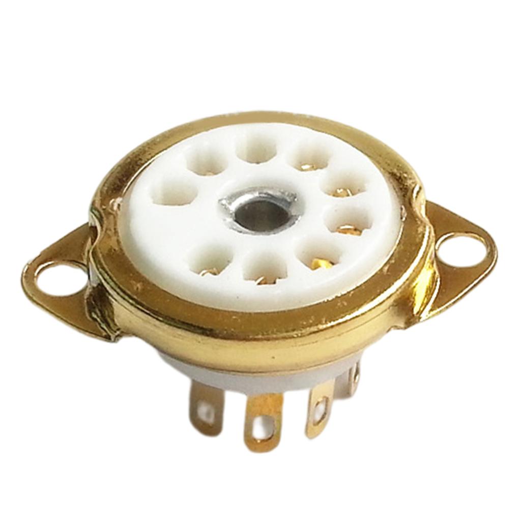 GZC9-C-1/GZC9-C-1-G Ceramic Tube Socket 9PIN Connector for 12AX7,12AT7,12AU7,ECC83,ECC82,E88CC 6922 forAudio Enthusiasts