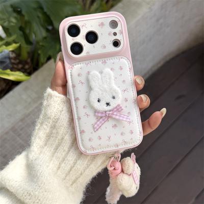 Coque de téléphone en peluche animale dessin animé Kawaii pour iPhone 17 Pro 14 15 16 Pro Max Housse antichoc Mignonnes Peluches Protectrices Pour Fille