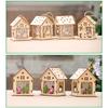 3/5’’ Xmas Desk Decor House Santa/Snowman/Reindeer Tabletop Decor Lovely Christmas Ornament DIY Wooden Puzzle Art Crafts