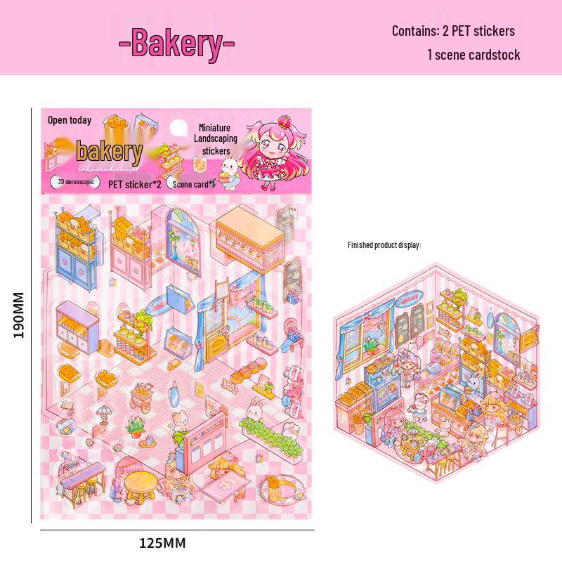 3D Miniature Scene Collage Stickers: Cute Decompression Handbook Stickers