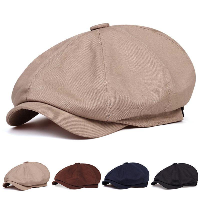 Retro Spring and Autumn Casual Trendy British Octagonal Hat Men's Cap Beret Men's Trend Newsboy Hat