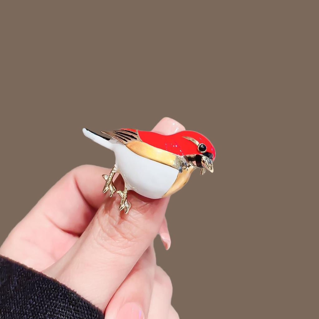 Cute bird enamel brooch, high-end female exquisite fashion personalized brooch, Annunciation bird pin, clothing accessories