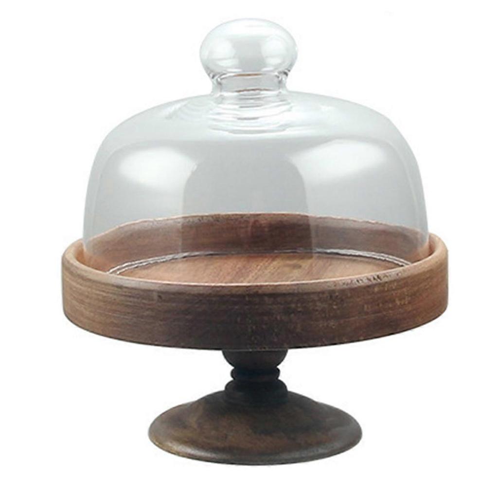 Elegant High Foot Cake Stand with Glass Cover-Dim Sum Dish, L