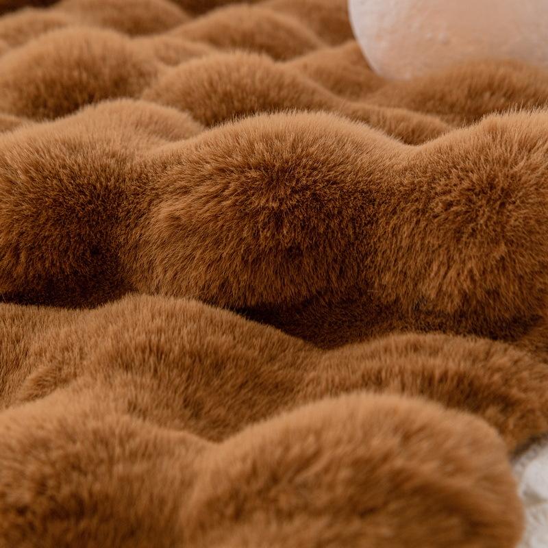 Rabbit Velvet Autumn and Winter Sofa Cushion Winter Thickened Plush Cushion Non-Slip Leather Sofa Cover New Cover Cloth
